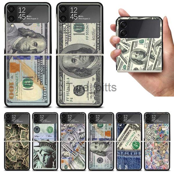 Cas de téléphone portable Billet de banque Dollar Cash Money Zflip4 Phone Case Pour Samsung Z Flip3 5G z flip 3 5G zFlip Cover Cellphone Shell Caso Mobilephone Fun x0731