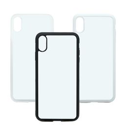 Mobiele telefoon hoesjes Blanco hoesje voor iPhone X XS MAX XR 2D Sublimatie Print Hard plastic telefoonhoesje met metalen inzetstuk Mobiele telefoon shell L231011