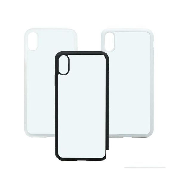 Cajas de teléfonos celulares Estuche en blanco para X XS MAX XR 2D Sublimación Impresión Plástico duro con inserto de metal Shell móvil Teléfonos de entrega Ac Dhaxr