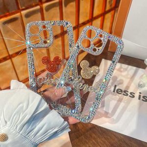 Mobiele Telefoon Gevallen Bling Glitter 3D Leuke Cartoon Diamant Zachte Siliconen Telefoon Case Voor Iphone 14 13 12 11 Pro Max 7 8 Plus X Xs Xr Max Clear Cover L230731