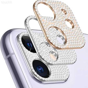Mobiele telefoon hoesjes Bling Glitter Diamond Camera Mobiele telefoon Lensbeschermer Cover voor iPhone 12 Pro Max Mini IPhone12 Ringhoes 3D Lentes Sticker L230731