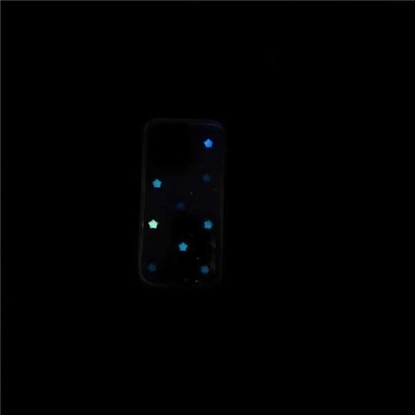 Estuches de teléfonos celulares bling luminoso 3D estrellas pequeñas brillo Case de teléfono transparente para teléfono 15 14 13 12 11 Pro Max Cute Linde Girl Transparent Epoxy Soft Cover