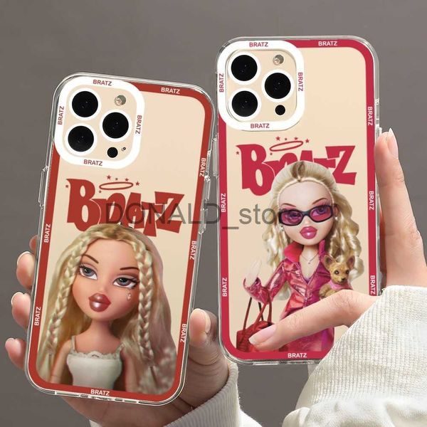 Cajas del teléfono celular Bratz Doll Phone Case Phone Case para iPhone 11 12 Mini 13 14 Pro Max Shell transparente J230719 J230719