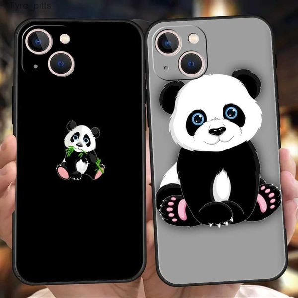 Étuis de téléphone portable Bubududu Panda Couverture de téléphone pour iPhone 15 14 13 12 11 Pro Max 7 8 Plus XR XS X 13 Mini Silicone Souple Fundas Shell Capas SacsL2310/16