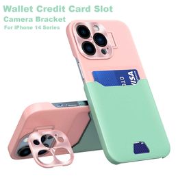 Mobiele telefoons camerabeugel creditcard gokkoffer voor iPhone 14 Pro Max 13 12 Mini 14 plus portemonnee lederen tas harde pc schokbestendig telefoonhoes T220929