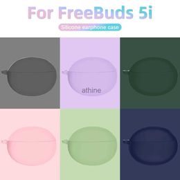 Étuis de téléphone portable Étui en silicone couleur bonbon pour Huawei FreeBuds 5i Étui de protection pour écouteurs pour FreeBuds 5i Accessoires de couverture de protection pour casque YQ240117