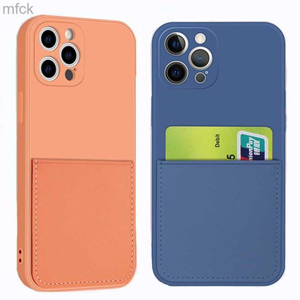 Estuches para teléfonos móviles Funda de silicona para teléfono de color caramelo para iPhone 12 13 14 SE 2020 11 Pro Max XS X XR 7 8 Plus Monedero Titular de la tarjeta Cubierta suave a prueba de golpes