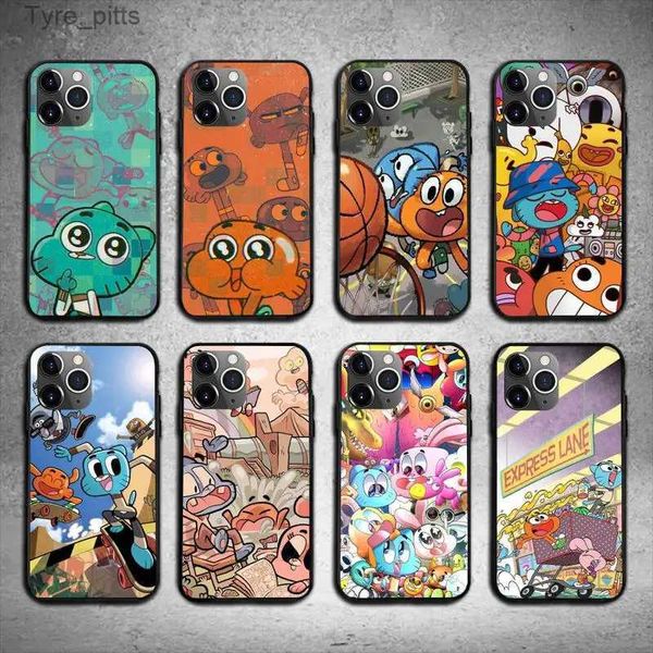 Étuis de téléphone portable Dessin animé A-Amazing World of Gumball pour iPhone 11 12 Mini 13 14 Pro XS Max X 8 7 Plus SE XR ShellL2310/16