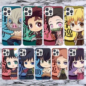 Étuis de téléphone portable Dessin animé Anime Demon Slayer Couple étui de téléphone pour iPhone 11 12 14 13 Pro MAX XS XR X 7 8 Plus Nezuko Kimetsu No Yaiba couverture Funda L230731