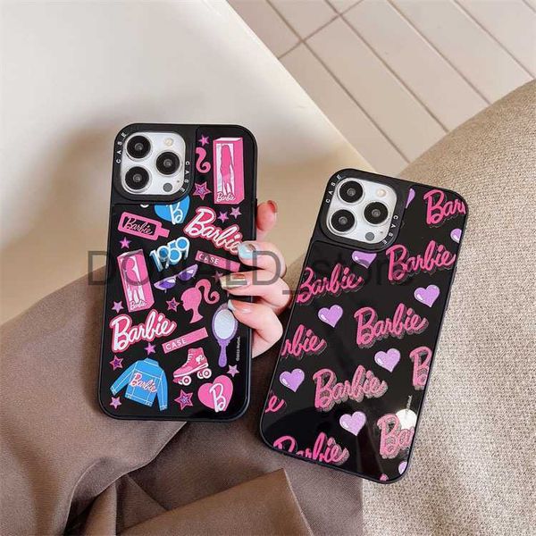 Cas de téléphone portable Dessin animé Barbie Doll Love English Convient pour coque de téléphone Anti-chute J230914