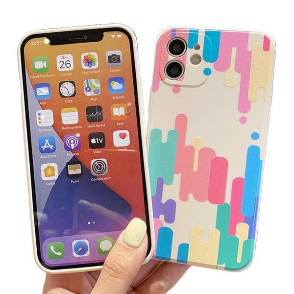 Fundas para teléfonos celulares Fundas para iPhone 15 14 Pro Max 13 Mini 12 XS XR X 8 7 Plus SE Lente Protección de la cámara Colorida goma de silicona TPU Cubierta a prueba de golpes W1GX