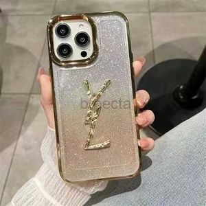 Estuches para teléfonos celulares Estuches Diseñador de lujo Galvanoplastia iPhone brillante para iPhone 15 Promax 14 Estuche 13/12 Protección contra caídas con todo incluido 240304