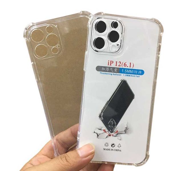 Estuches para teléfonos celulares Estuches para iPhone 15 Pro Max 14 Plus 13 Mini 12 11 15 mm Cojín de aire Estuche transparente transparente Esquina Suave TPU Goma de silicona Protección de cámara a prueba de golpes C