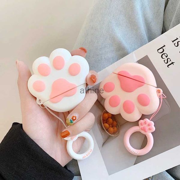 Cajas del teléfono celular Cat Paw Cute Wireless Bluetooth Funda para Airpods Auriculares Auriculares de silicona Fundas para Airpods 2 Cubierta protectora YQ240117