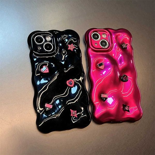 Études de téléphone portable Sachets de téléphone portable Luxury 3D étoiles Diamants Téléphone Étui adapté à l'iPhone 14 Pro Max 11 12 13 Pro MAX Protection Soliconcone Cool Girl Migne Phon J240507