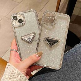 Mobiele telefoon hoesjes Chaopai Gegalvaniseerd zilver sprankelend poedergradiënt Geschikt voor telefoonhoesje Diamond Label Zachte godin J230914