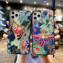 Cas de téléphone portable Chic Mignon Dessin Animé Anime Paresseux Léopard Étui En Silicone Pour iPhone 14 13 12 11 Pro Xs Max Mini SE X XR 7 8 Plus Paillettes Or Couverture J230719 J230719