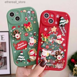 Étuis de téléphone portable Noël Elk Bonhomme de neige Père Noël Dessin animé Téléphone pour iPhone 14 Pro Max 13 12 11 Pro Max X XR XS Max 7 8 Plus Couverture IMD souple Q231130