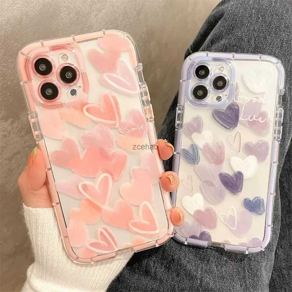 Étuis de téléphone portable Étui de téléphone transparent pour iPhone 11 Case iPhone 15 13 12 14 Pro Max Plus XS X XR 6 7 8 SE 2020 2022 Fundas Cute Soft Antichoc CoverL240105