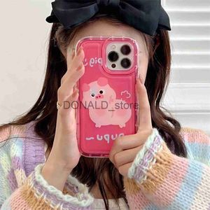 Cas de téléphone portable clair doux TPU mignon dessin animé cochon téléphone étui pour iPhone 14 13 Pro Max 11 12 14Plus 14PRO MAX téléphone portable couverture arrière coque Fundas J230620