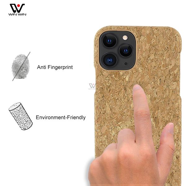 Estuches para teléfonos celulares Estuches de corcho compatibles con todos los teléfonos Cubierta protectora delgada de madera natural Carcasa para teléfono móvil A prueba de golpes Anti huellas dactilares Durable Phonecase 4UTX