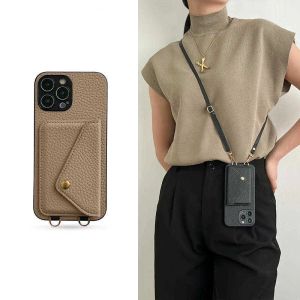 Mobiele telefoon gevallen Crossbody riem lederen tas voor iPhone 13 11 12 11pro 14pro max 12mini x xr xs portemonnee kaarthouder telefoon cover G2310244PE-3