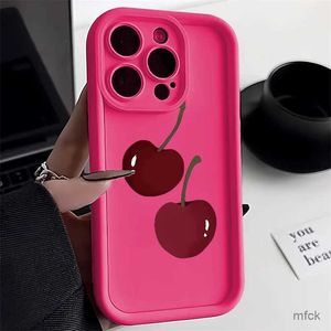 Cajuras de teléfonos celulares Caso de teléfono de cerezo lindo para teléfono 11 Case Funda Teléfono 15 14 13 12 Pro Máx X XS XR 7 8 Plus SE 2020 Soft Matte Candy Color Cover