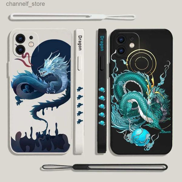 Fundas para teléfonos móviles Funda con diseño de dragón de hielo azul fresco para OPPO Realme 11 10 9 9i 8 8i 7 7i 6 Pro Plus C31 C35 C1 C11 C12 C15 C20 C21Y C25 C25S CoverY240325