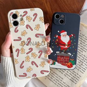 Étuis de téléphone portable Cadeaux de nouvel an mignons Elk des neiges Joyeux Noël Étui de téléphone pour iPhone 11 12 13 14 15 Pro Max Mini XS X XR SE20 7 8 Plus Couvertures souples J231206