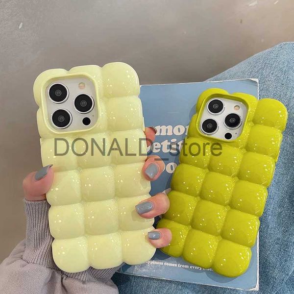 Étuis de téléphone portable Mignon élégant pain chocolat bloc 3D étui de téléphone pour iPhone 14 13 12 15 Pro Max 11 couverture de protection brillante Fundas J231206