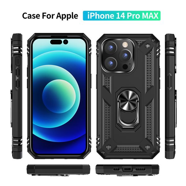 Cases de teléfonos celulares Defiende el anillo de soporte Anti-Fall Protection Case de teléfonos móviles para Apple iPhone 11 12 13 14 Pro Max Cover Max