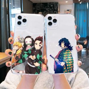 Mobiele Telefoon Gevallen Demon Slayer Case voor Iphone 11 Pro 6 X XR XS Max SE2 Telefoon Case voor Iphone 7 8 Plus Japan Anime Kimetsu Geen Yaiba TPU Case Coque L230731