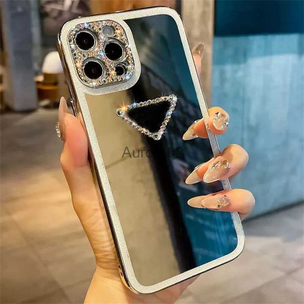 Cas de téléphone portable Cas de concepteur pour iPhone 14 Plus 13 Pro Max 12 11 Créateurs de mode Diamond Iphone Femmes Luxe Mobile Shell Couverture complète 240219