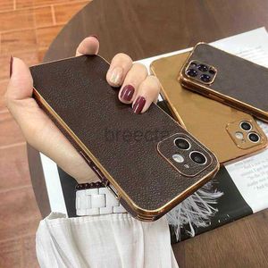 Mobiele telefoon hoesjes Designer hoesjes voor Iphone 15 pro max 14 plus 13 mini 11 12 Xr X Xs Max 8 7 Plus Metallic Lock PU lederen cover 240304