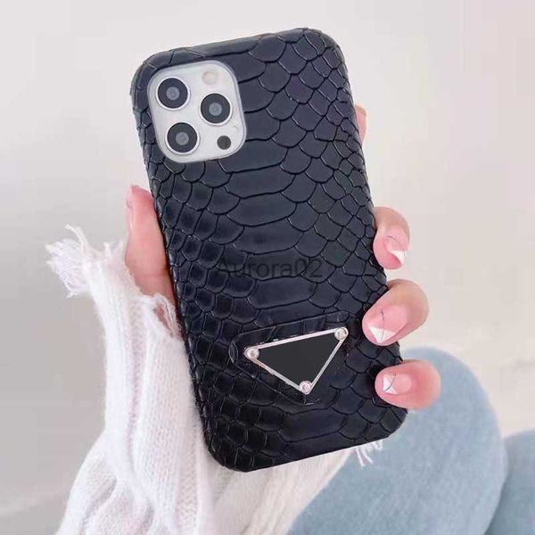 Étuis de téléphone portable peau de crocodile design pour Iphone Pro Max coque arrière en cuir noir pro plus promax 240219