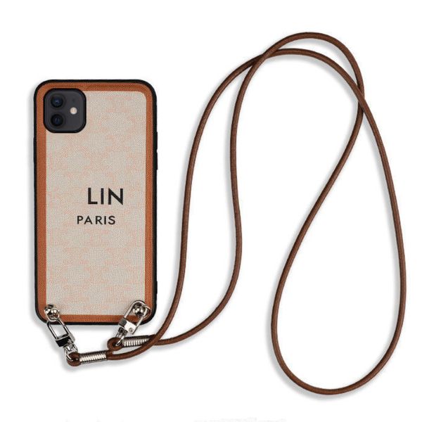 Étuis de téléphone portable Designer Iphone Phonecase Dames Couvertures de téléphone de luxe avec lanière en cuir Coques de téléphone portable classiques pour iPhone 15 14 Pro Max 13 Pro 12 Cas 1BX8