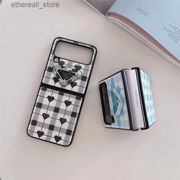 Fundas para teléfonos celulares Diseñador de cuero de lujo FD Mobile para Samsung Z Flip 5 4 3 5G Patrón plegable Funda de protección antichoque 325412HKJJ Q231130