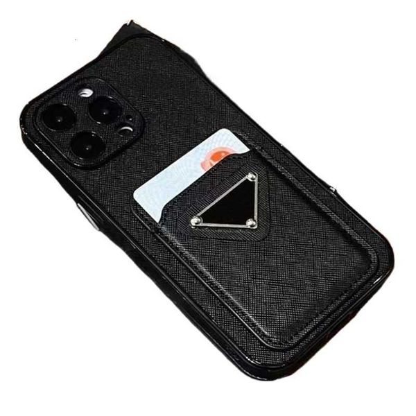 Étuis de téléphone portable Étuis de téléphone de concepteur pour iPhone 15 Pro Max 14 13 12 P Mentions légales Protégez l'étui avec porte-carte de mode Couverture arrière de poche iPhone15 15ProMax Couverture complète de luxe