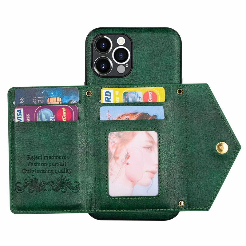 Casos de telefone celular Designer Phone Cases Luxo Kickstand Card Pocket Phonecase Rose Gold Red Leather Case Shell para iPhone 15 14 Pro Max 13 12 XS XR 8P 7 Top AYGN