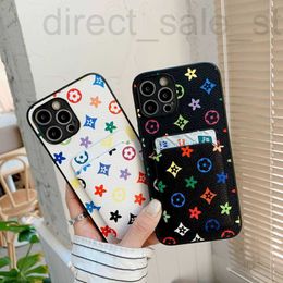 Mobiele telefoonhoesjes Designer geschikt voor Apple Precision Hole 12 Promax -kaart 12 Classic Old Flower Insert Leather Protective 0Szy