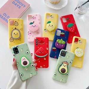 Estuches para teléfonos celulares Cámaras domo 3D Sile Fruit Soporte para teléfono Estuche para Samsung Galaxy A52 A32 A72 A12 A51 A71 A53 A33 A73 A13 A23 4G 5G A52s A 53 Cubierta P230317