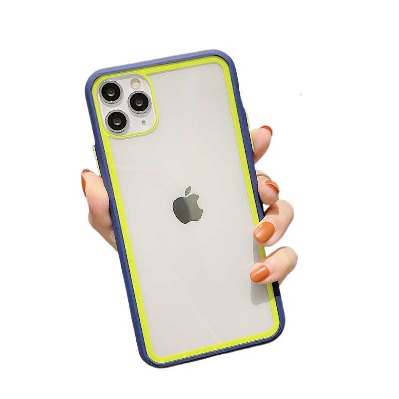 Custodie per cellulari Custodie per telefoni trasparenti bicolore Cover posteriore in acrilico ultra sottile Protezione trasparente per iPhone 13 13pro max 12 12pro pro X XR Xs Max 7 7p 8plus XEAJ