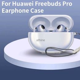 Mobiele telefoon hoesjes Oortelefoonhoesje voor Huawei Freebuds Pro 3 Transparante hoofdtelefoonhoes met koord voor Freebuds Pro3 Schokbestendige oordopjeshoes YQ240117