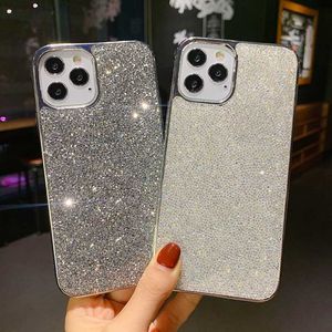 Cas de téléphone portable Mode Bling Strass Gem Diamond Soft Phone Case pour Apple iPhone 11 12 13 Pro Xs Max XR 6 7 Glitter Camera Protection Cover L230731