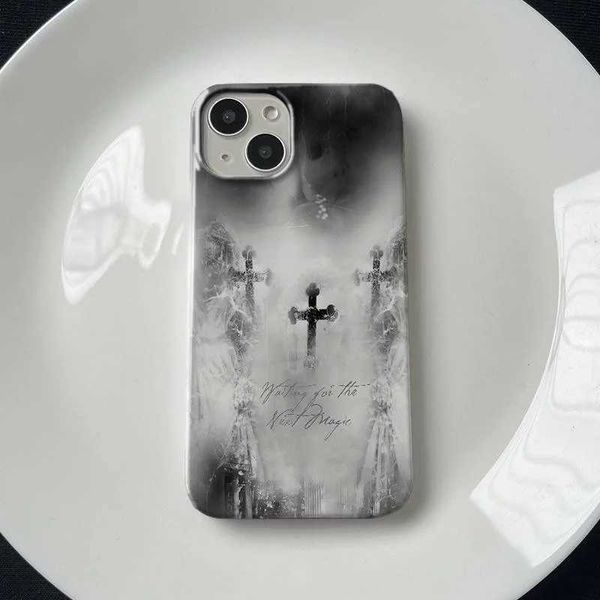 Caisses de téléphone portable Fashion Cool Dream Cross Phone Case pour iPhone 15 14 13 Pro Max 11 12 Mini XR XS 7 8 Plus rétro Couverture de cas de choc mignon Funda J240509