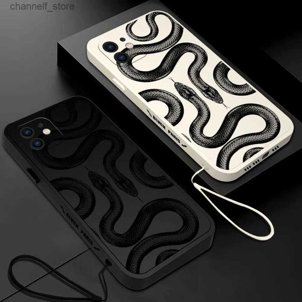 Étuis de téléphone portable Coque de téléphone de crâne de serpent cool de mode pour Poco M5 X5 F5 F4 X4 M4 F3 X3 M3 F2 X2 Pro C40 4G 5G GT couverture en silicone liquide Y240325
