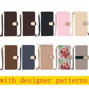 Mobiele telefoon hoesjes Fashion designer hoesjes voor iPhone 15 pro max 12 11 11Pro XR XS MAX shell voor samsung ultra plus lederen multifunctionele portemonnee cover 240304