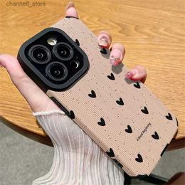 Casos de teléfonos celulares Fashion Little Love Heart Phone Case para iPhone 14 12 15 11 13 PRO MAX MINI SE X XS XR 78 más Silicone Leather a prueba de choque Covery240325