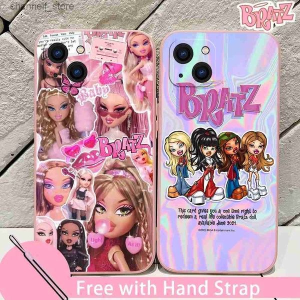 Étuis de téléphone portable Mode belle poupée Bratz coque de téléphone pour Redmi Note 12 11T 10S 9 Pro Plus 10C 9A 9C 9T K40 K50 K60 4G 5G avec dragonneY240325