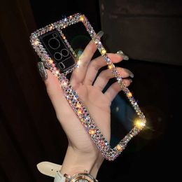 Mobiele telefoon hoesjes Mode luxe glitter diamant schokbestendig telefoonhoesje voor Samsung S22 S21 + S20 Ultra A51 A73 A52 S9 M33 A71 A12 beschermhoes L230731